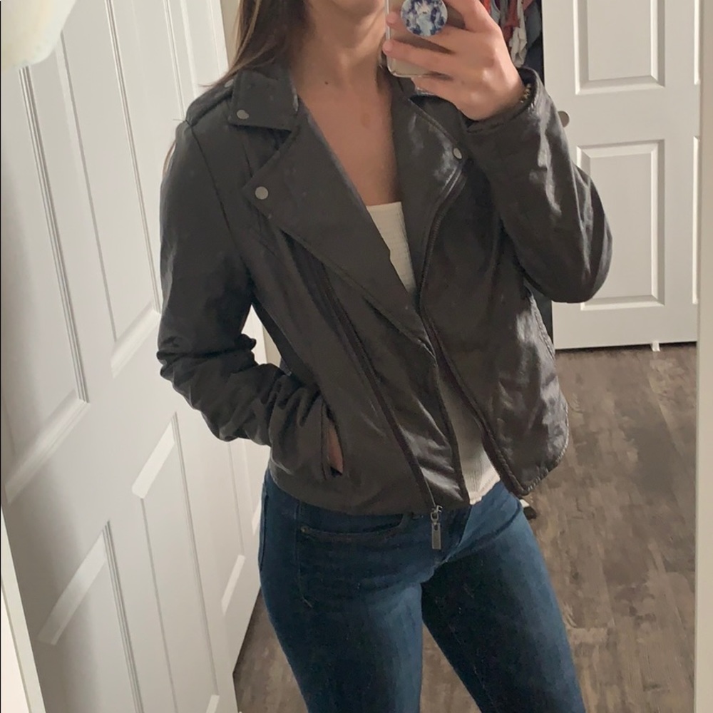 Dark grey faux leather jacket